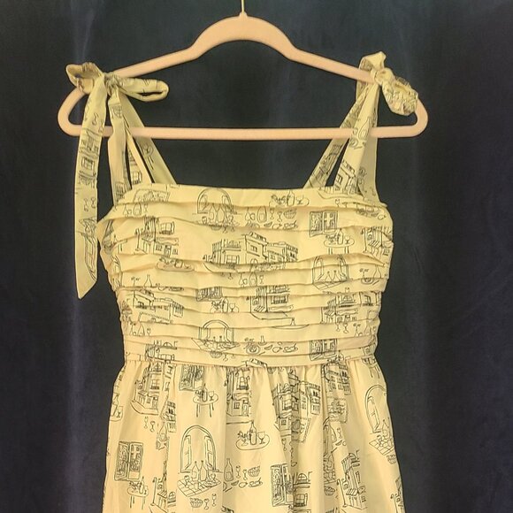 Abercombie & Fitch Midi Black and White Print Summer Cotton Dress Size Small NWT - Picture 6 of 7